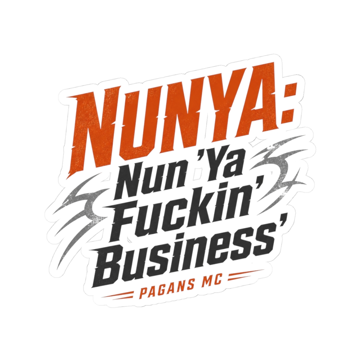 Pagans MC "NUNYA: Nun " Sticker - alternate angle 2, merchandise