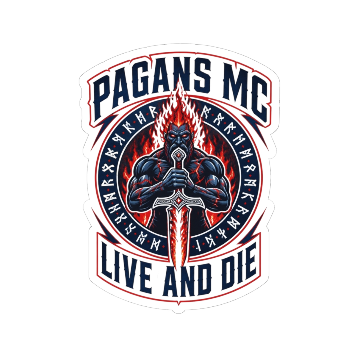 Pagans MC "Pagans MC - Live and Die" Sticker - alternate angle 5, merchandise