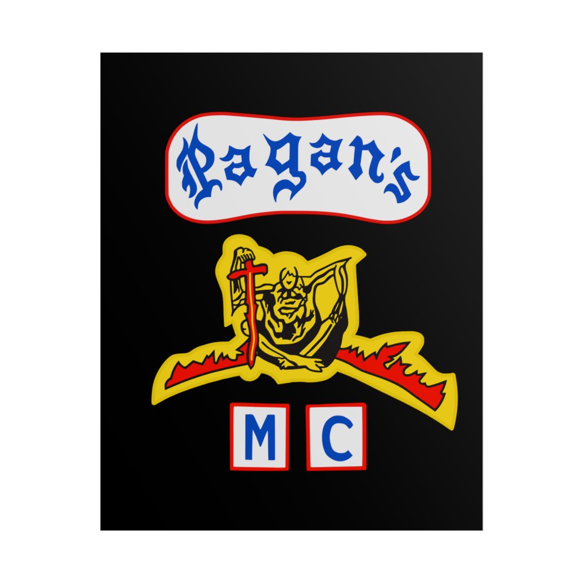 Pagan's MC poster | Rolled Poster, Biker Club Emblem | Pagans MC - alternate angle 1, merchandise